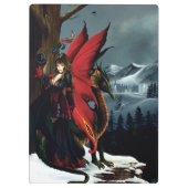 Fairy Red Dragon Fantasy Spring Klemmbrett (Rückseite)