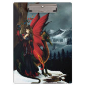 Fairy Red Dragon Fantasy Spring Klemmbrett (Vorderseite)