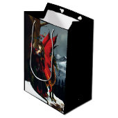 Fairy Red Dragon Fantasy Spring Mittlere Geschenktüte (Vorderseite Schrägansicht)