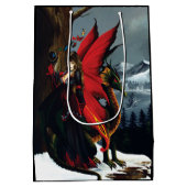 Fairy Red Dragon Fantasy Spring Mittlere Geschenktüte (Rückseite)