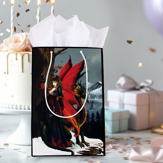 Fairy Red Dragon Fantasy Spring Mittlere Geschenktüte