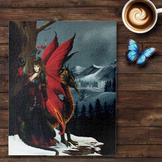 Fairy Red Dragon Fantasy Spring Puzzle