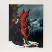 Fairy Red Dragon Fantasy Spring Puzzle (Vertikal)