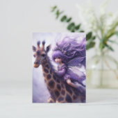 Fairy Rides a Giraffe Postkarte (Stehend Vorderseite)