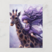 Fairy Rides a Giraffe Postkarte (Vorderseite)