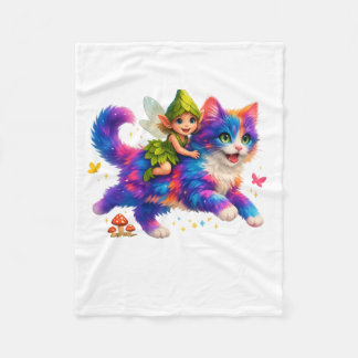 Fairy Riding Colorful Cat T-Shirt – Cute FaT-shirt Fleecedecke
