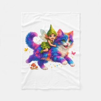 Fairy Riding Colorful Cat T-Shirt – Cute FaT-shirt Fleecedecke