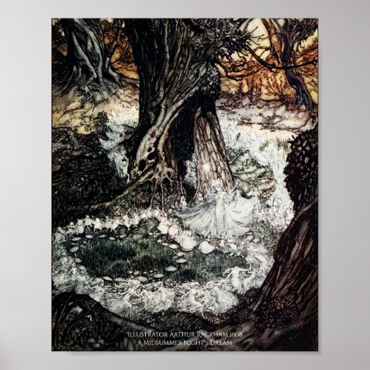 Fairy Ring Midsommer Night's Dream Arthur Rackham Poster (Vorne)