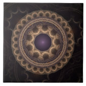 Fairy Round Fraktal Dunkle Fantasie Fliese (Vorderseite)