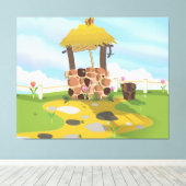 Fairy Schwanz Well and Bucket Leinwanddruck (Insitu (Holzboden))