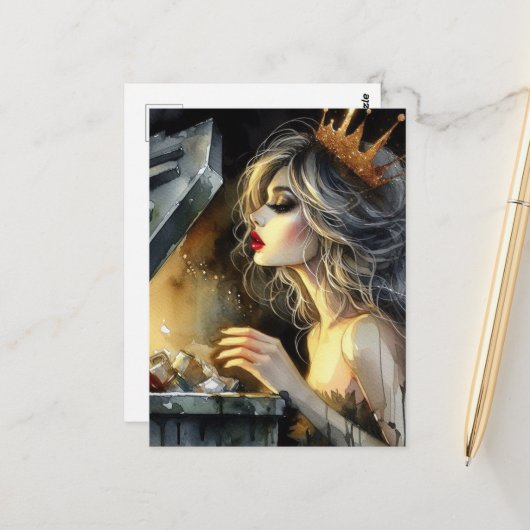 Fairy sieht sich ein Dumpster an Postkarte (Vorderseite/Rückseite Beispiel)