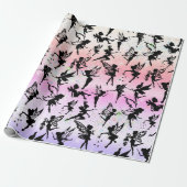 Fairy Silhouette Muster Funkelnd Rainbow Girly Geschenkpapier (Ungerollt)