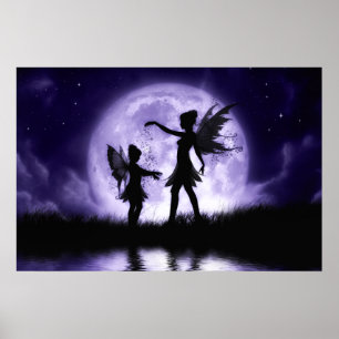 Fairy Sisters Canvas Print von Julie Fain Poster