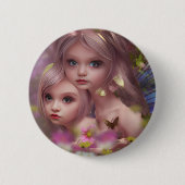 Fairy Sisters Unter den Blume im Wald Button (Vorderseite)