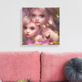 Fairy Sisters Unter den Blume im Wald Leinwanddruck (Insitu (Wohnzimmer))