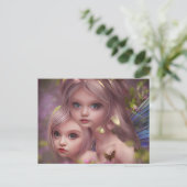Fairy Sisters Unter den Blume im Wald Postkarte (Stehend Vorderseite)