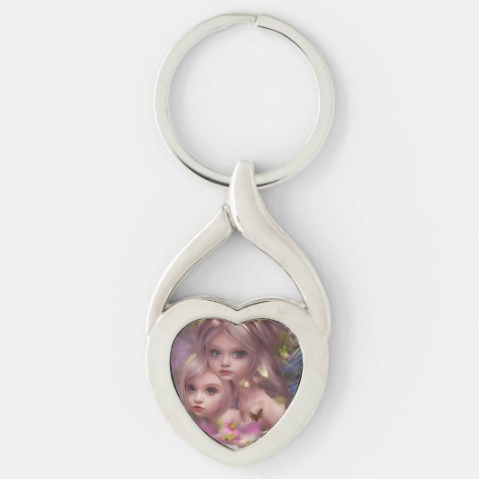 Fairy Sisters Unter den Blume im Wald Schlüsselanhänger (Vorderseite)