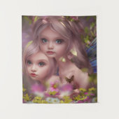 Fairy Sisters Unter den Blume im Wald Wandteppich (Vorderseite)