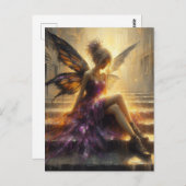Fairy Sitting auf Schritten Postkarte (Vorne/Hinten)