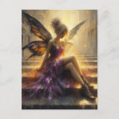 Fairy Sitting auf Schritten Postkarte (Vorderseite)