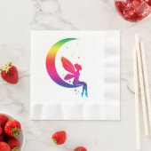 Fairy sitzt auf dem Mond zum Geburtstag Serviette (Beispiel)