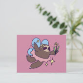 Fairy Sloth Postkarte (Stehend Vorderseite)