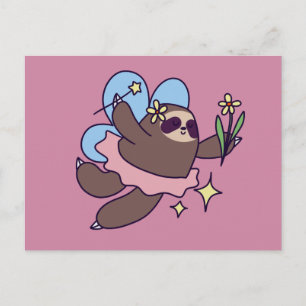 Fairy Sloth Postkarte