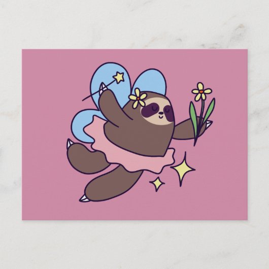 Fairy Sloth Postkarte (Vorderseite)