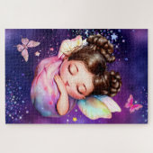 Fairy slumber party butterfly kids birthday theme puzzle (Horizontal)