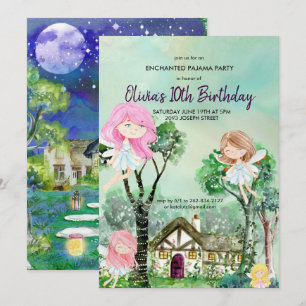 Fairy Slumber Party Pajama Birthday Einladung