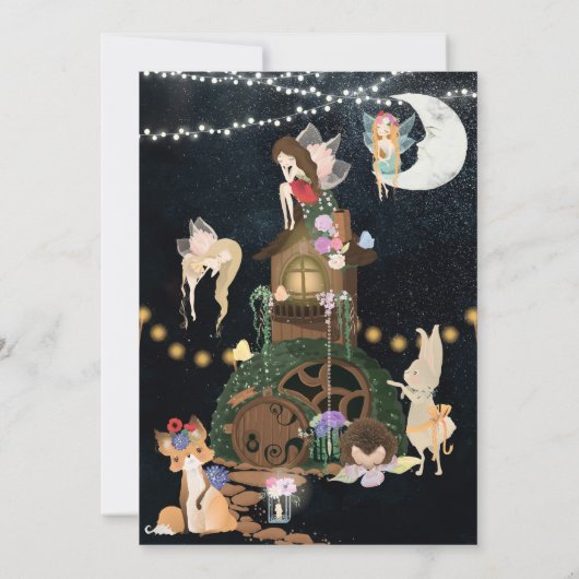 Fairy Slumber Party Pajama Birthday Einladung (Rückseite)