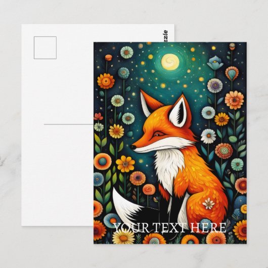 Fairy Spring Floral Fox Malerei Postkarte (Vorne/Hinten)