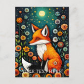 Fairy Spring Floral Fox Malerei Postkarte (Vorderseite)