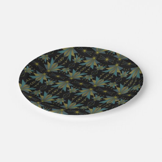 Fairy Stars Black 7" Papierplatte Pappteller (Schrägansicht)