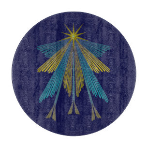 Fairy Stars Navy Glas Cutting Board Schneidebrett