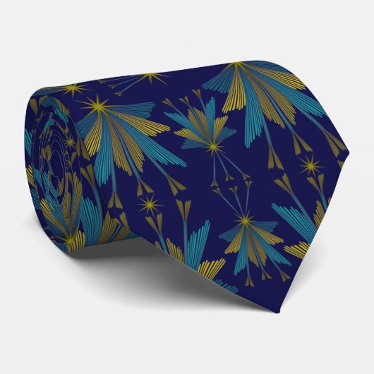 Fairy Stars Navy Neck Tie Krawatte (Gerollt)