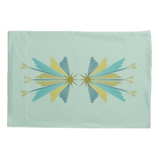 Fairy Stars Pistachio Standard Pillowcases Kissenbezug (Rückseite-Links)
