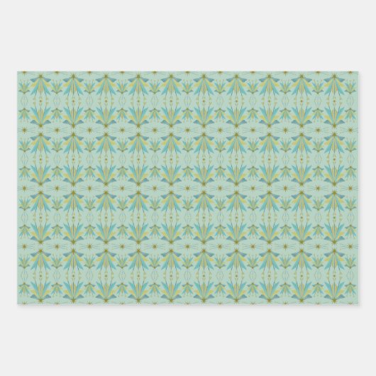 Fairy Stars Pistachio Wrapping Paper Geschenkpapier Set (Vorderseite 2)