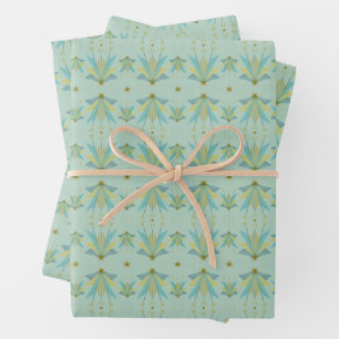 Fairy Stars Pistachio Wrapping Paper Geschenkpapier Set