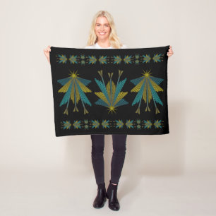 Fairy Stars Small Black Fleece Blanket
