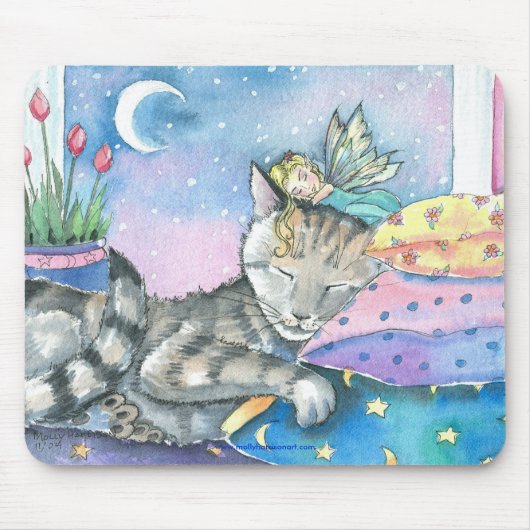 Fairy Tabby Cat Mousepad von Molly Harrison (Vorne)