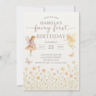 Fairy Tale 1. Geburtstag Einladung