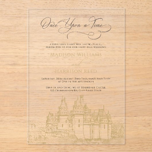 Fairy Tale Akronylic Wedding Einladung (Vorderseite)