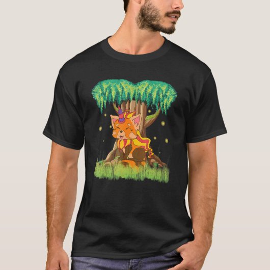 Fairy Tale Animal Red Pandacorn Magical Unicorn Re T-Shirt (Vorderseite)