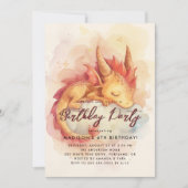 Fairy Tale Baby Dragon Birthday Party Einladung (Vorderseite)