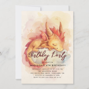 Fairy Tale Baby Dragon Birthday Party Einladung