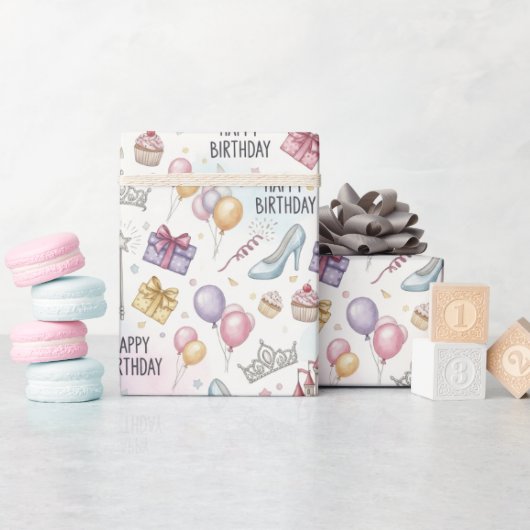Fairy Tale Birthday Watercolor Muster Geschenkpapier (Babyparty)