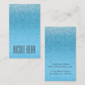 Fairy Tale Blue Glitzer Glam Glamour Chic Custom Visitenkarte (Vorne/Hinten)