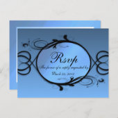 Fairy Tale Blue Menu UAWG p Einladungspostkarte (Vorne/Hinten)