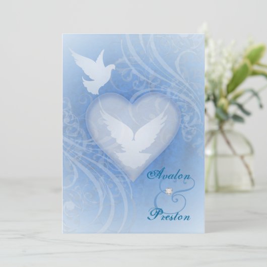 Fairy Tale Blühe Blauer Prinzessin Einladungen (Stehend Vorderseite)